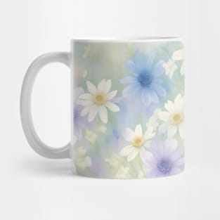 Watercolor White Daisy And Violet Background Mug